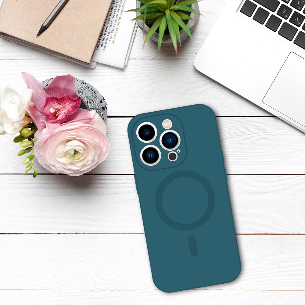 Husa Silicon cu MagSafe TelProtect Iphone 15 Pro Albastru - 3 | YEO